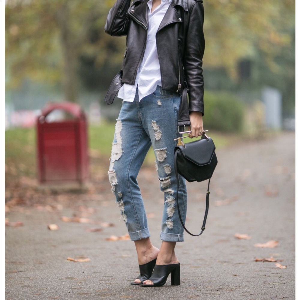 Black Vegan leather heeled  mules